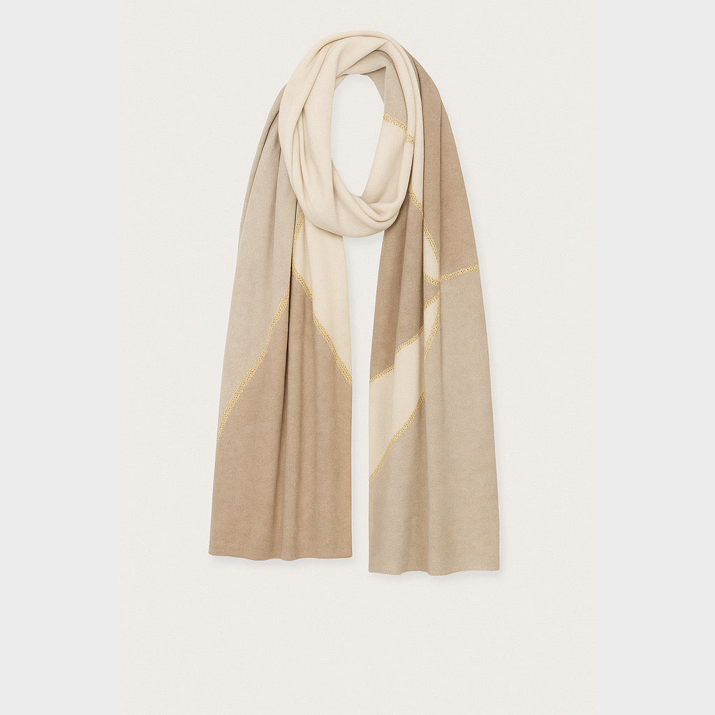 Cashmere blend scarf with silky gold thread draped long- 70x190cm PaulaB.