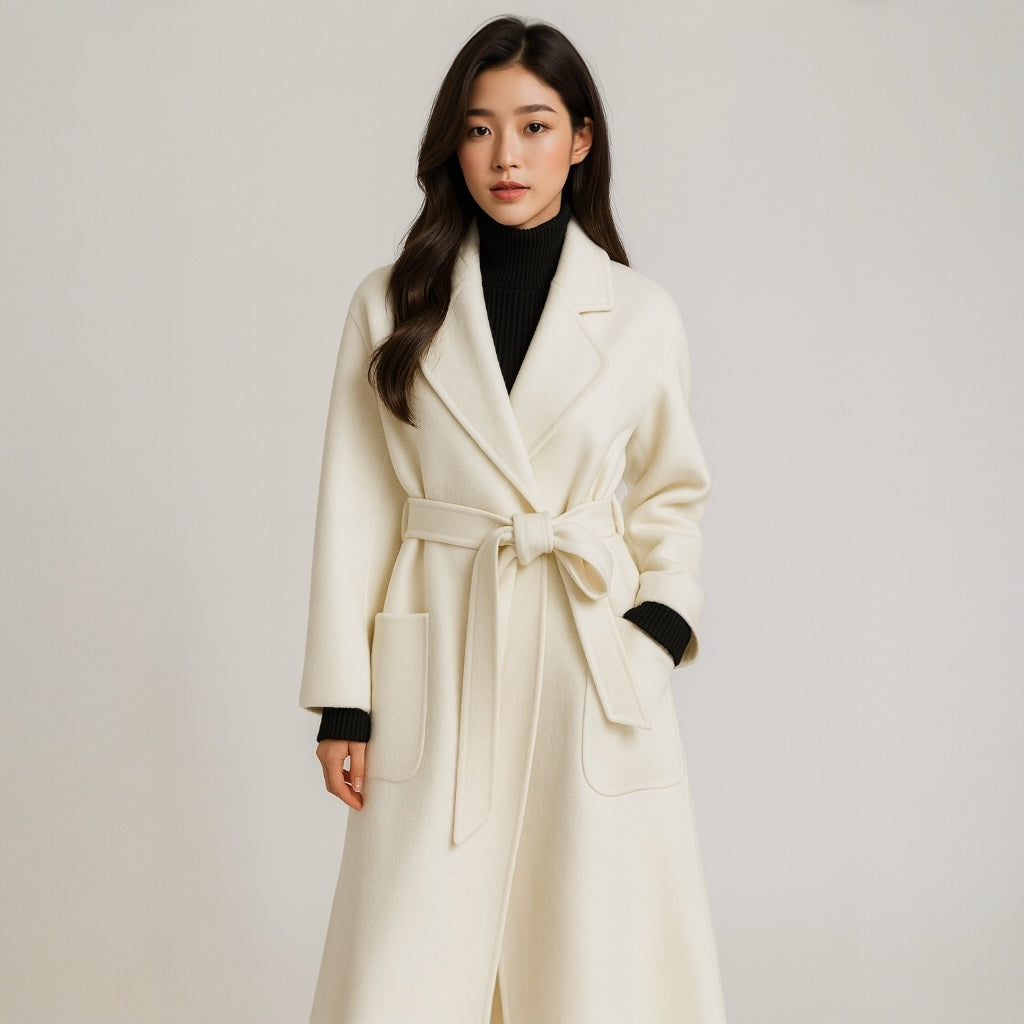 Premium handmade Ivory Cream wool timeless wrap style