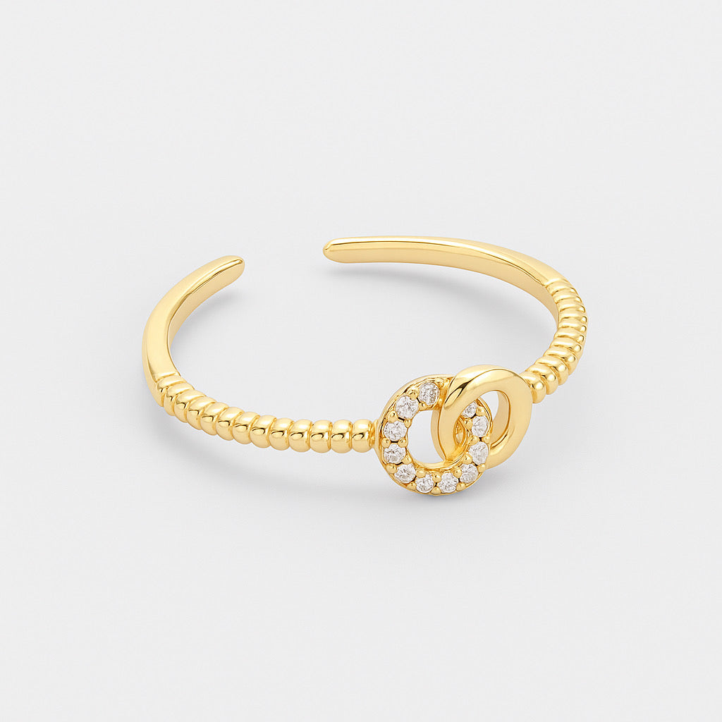 PaulaB Jewellery 14k gold plated sterling silver adjustable knot ring Australia.