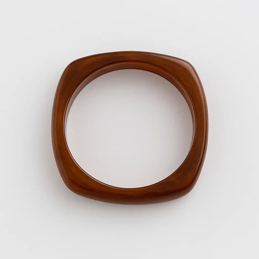 PaulaB Brown Acrylic Resin Bangle - Round Style, premium layering bangle waerproof 6.5cm for Australia, NZ and UK shoppers.