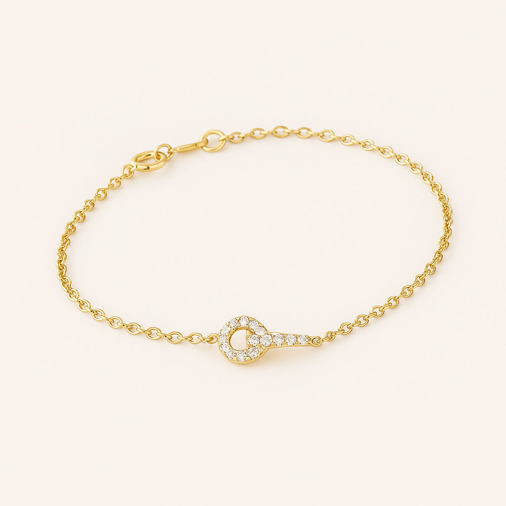 Eternal Link Bracelet in 15k gold plated 925 sterling silver with interlocking circles - PaulaB Jewellery.