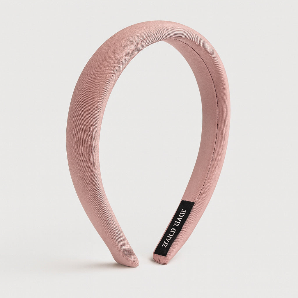 Dusty rose PaulaB satin headband handmade polyester satin feel