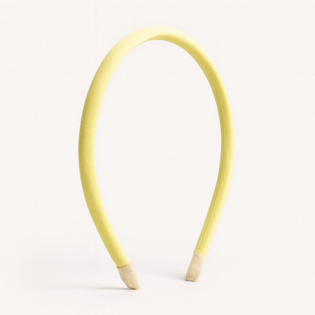 PaulaB soft cotton thin headband side view, slim lightweight hair accessory